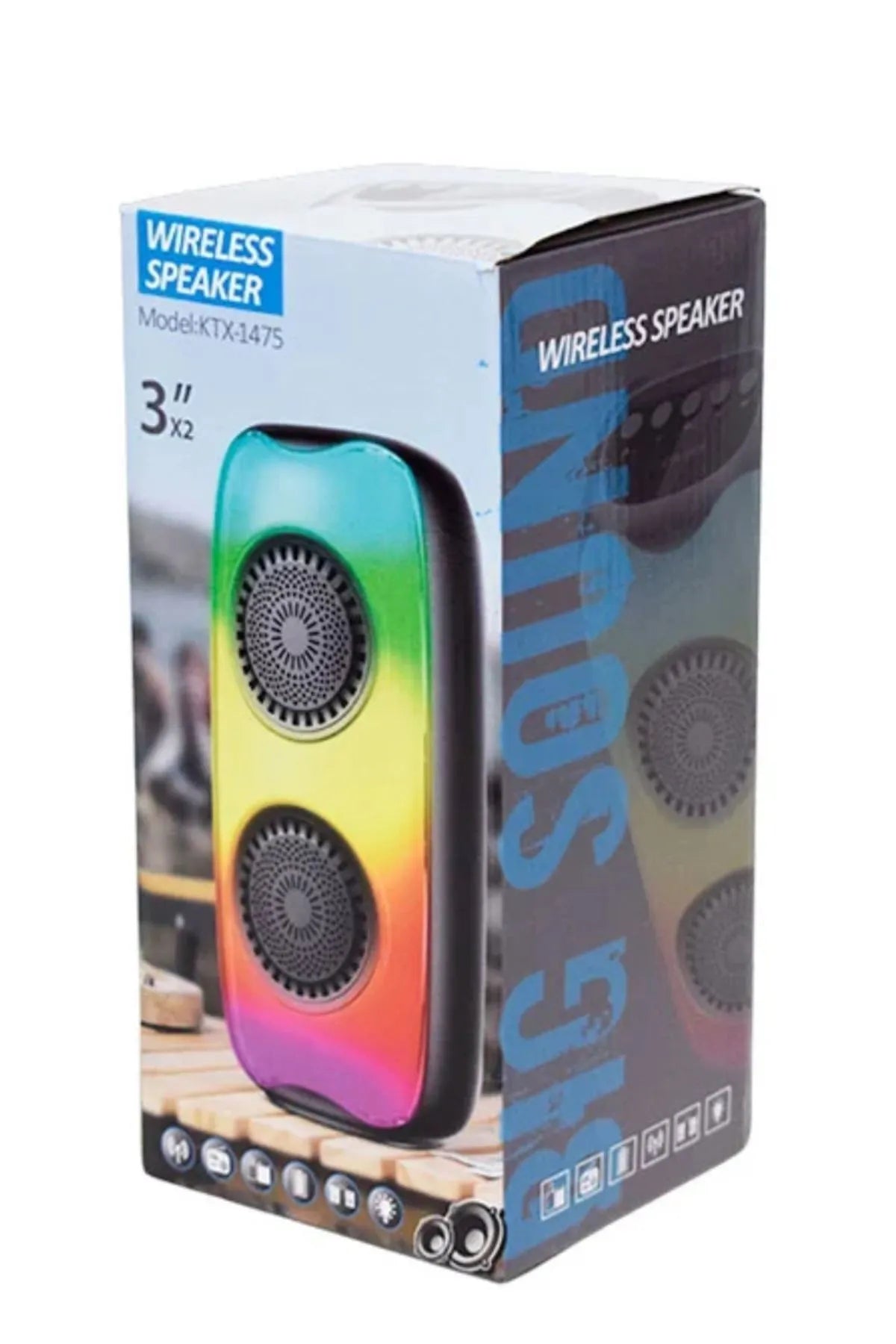 KTX -1475 Illuminated Bluetooth Speaker RGB 3x2 Inch Speaker